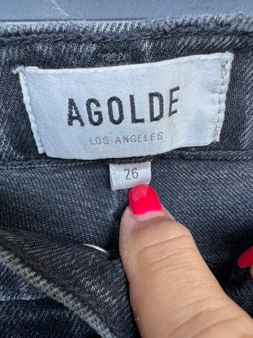 AGOLDE Lyle High Rise Straight Jeans Size 26 Black Organic Cotton Made USA